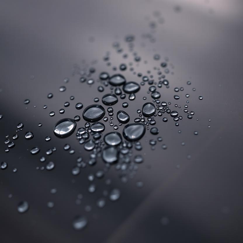 Water beading on a ceramic coated hood